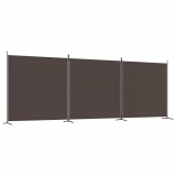 Cumpara ieftin Paravan de camera cu 3 panouri, maro, 525x180 cm, textil