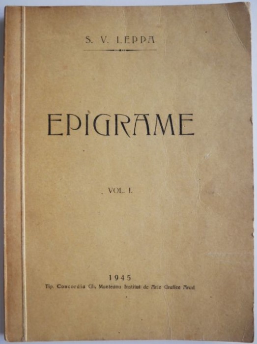 Epigrame volumul I &ndash; S.V. Leppa