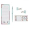 Set Birou 7 Piese Pastel: Pix, Agrafe, Semne Carte, Notite &amp; Carnetel - Organizare Eficienta, Roz/Verde Marin
