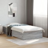 Cadru de pat cu sertare gri sonoma 90x200 cm lemn prelucrat