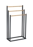 Cumpara ieftin Suport prosoape fier negru bambus maro 44 x 22 x 85 cm