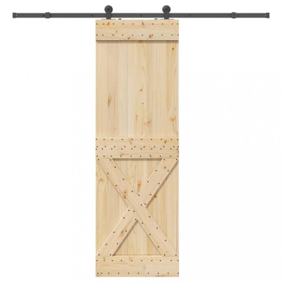 Ușă glisantă cu set de feronerie 70x210 cm, lemn masiv de pin foto