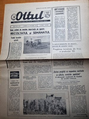 ziarul oltul 26 septembrie 1981-campionatul de fotbal slatina,loc. spineni foto