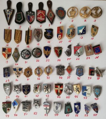 Colec?ie 58 insigne militare regimentale Fran?a Regiment metal email foto