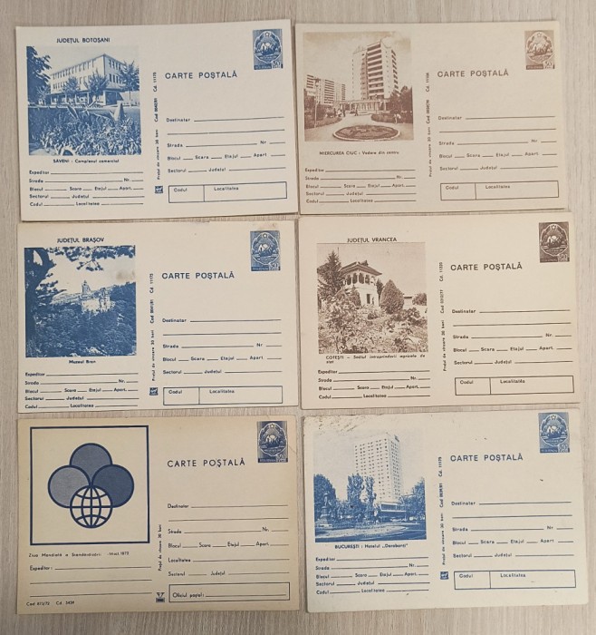 LOT 6 CARTE POSTALA , CP ROMANIA RSR - NECIRCULATE
