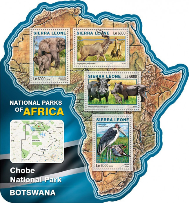 SIERRA LEONE 2016 - Fauna, parc Botswana/ set complet - colita+bloc MNH