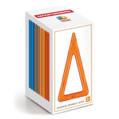 Joc magnetic de constructie Magformers Isosceles Triangle Set - 12 piese in forma de triunghi isoscel foto
