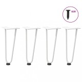 VidaXL Picioare tip agrafă pentru măsuță de cafea, 4 buc., alb, 30 cm, oțel masiv