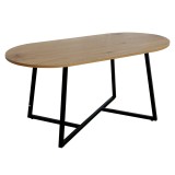 Cumpara ieftin Masuta MDF stejar metal negru Fremont 100x50x47 cm