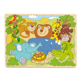 Puzzle din lemn - Animale din Africa (10 piese), Woodyland