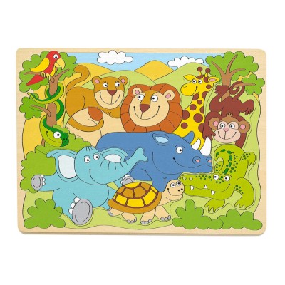 Puzzle din lemn - Animale din Africa (10 piese) foto