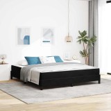 Cumpara ieftin Pat cu arcuri cu saltea Negru 180 x 200 cm tesatura