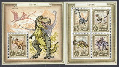 Solomon Islands 2017 - DINOZAURI - BL + KB - MNH foto