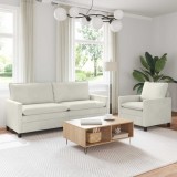 vidaXL Set de canapea 2 pcs Crem Catifea 3417116