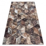 Covor PATCHWORK 21715 maro - Piele de vaca, Diamante, 160x230 cm