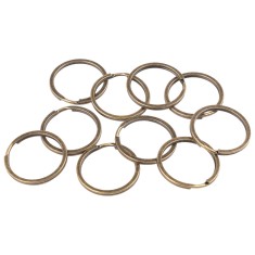 Set 10 inele metalice pentru chei Crisalida, diametru 30 mm, Vintage