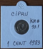 1 cent 1983, Cipru, &icirc;n cartonaș