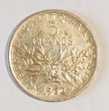 FRANTA 5 FRANCI 1960 SEMANATOAREA ARGINT UNC ( CITITI VA ROG DESCRIEREA ENUNTUL )