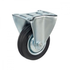 Roata carucior, pivotanta, diametru 75 mm, unidirectionala, din cauciuc, talpa 85x70 mm, 60 kg
