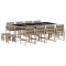Set mobilier gradina cu perne, 13 piese, bej combinat poliratan