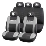 Set Huse Scaune Universale HLX2 Compatibile cu Skoda NOU &ndash; Negru/Gri