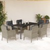 VidaXL Set mobilier de grădină cu perne, 7 piese gri deschis poliratan 3212001