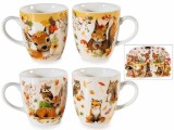 Set 4 cani Toamna portelan multicolor in cutie cadou &Oslash; 5,5 cm x 6 H, 70 ml
