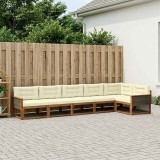 vidaXL Set de canapele de exterior cu pernă 6 pcs Natural și Crem 3382598