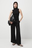 Medicine pantaloni culoarea negru, lat, high waist