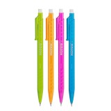 Creion mecanic Kores 0.5 mm, set 4 culori: verde, portocaliu, roz, turcoaz, corp triunghiular, gumă, clips prindere, re&icirc;ncărcabil