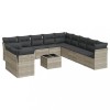 Set canapele de gradina cu perne, 12piese gri deschis poliratan