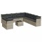 Set canapele de gradina cu perne, 12piese gri deschis poliratan
