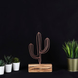 Decoratiune, Cactus Mini, 17x24x3.5 cm, Metal, Bronz, Bystag
