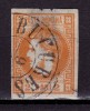 RO 1868 ,LP 21 ,&quot;Carol I cu favoriti&quot;, 2 BANI portocaliu,subtiat sus , stampilat
