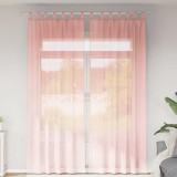vidaXL Perdele Voile cu buzunare pentru bare 2 buc Roz