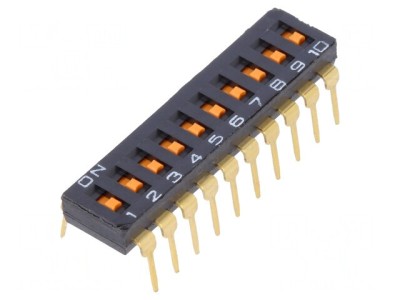 Comutator DIP-SWITCH 10 Secțiuni ON-OFF 24VDC foto
