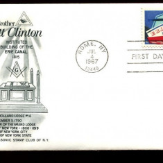 United States 1986 Masonic Cover - Dewitt Clinton Erie Canal FDC K.275
