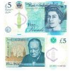 Bancnota Anglia Marea Britanie 5 Pounds 2015 P-394 Polimer UNC