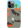 Husa compatibila cu Apple iPhone 13 Pro Max model Pixelated World Minecraft, Silicon, TPU, Viceversa, Transparent, Carcasa