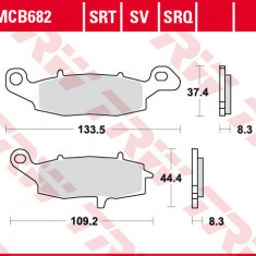 Set placute frana fata stanga TRW MCB682 - Kawasaki ER-6 - KL - KLE 650 - Z 750 - VN 900 - Suzuki GSF Bandit - DL 650