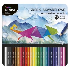Set 24 creioane-acuarele, in cutie metalica, Kidea KAMP24KA