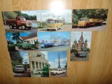 LOT 9 CARTI POSTALE VECHI RUSIA -AUTOTURISME,CAMIOANE,AUTOBUZE