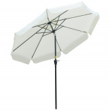 Outsunny Umbrelă Rotundă Rabatabilă pentru Grădină și Terasă, Protecție UV 50+, &Phi;266x250cm, Nuanță Bej | Aosom Romania