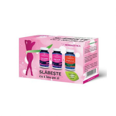 PACHET CICOARE EXTRACT 60cps + DETOX SUPLU + TRIPHALAX 60cps HERBAGETICA foto