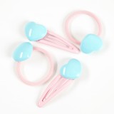 Set 4 accesorii de par cu inimi bleu