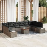 Gossi set canapele gradina 11 piese cu perne gri din poliratan acacia