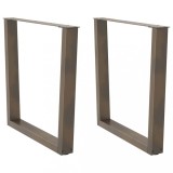VidaXL Picioare de masă &icirc;n formă de V, 2 buc., oțel natural, 80x(72-73,3) cm