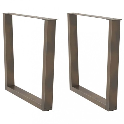 vidaXL Picioare de masă &amp;icirc;n formă de V, 2 buc., oțel natural, 80x(72-73,3) cm 4012651 foto