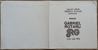 Expozitie Gabriel Rotaru 1976 foto
