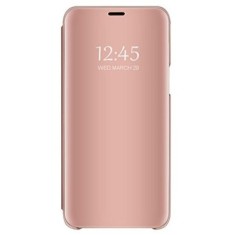 Husa Compatibila Cu Samsung Galaxy A21s Clear View Flip Mirror Stand, Roz